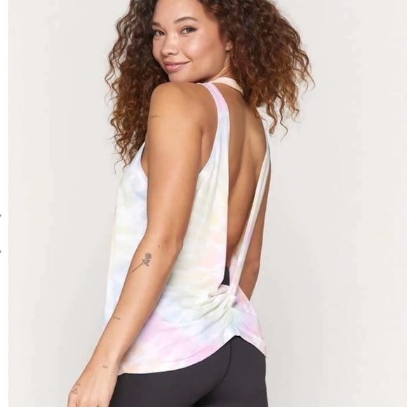 Spiritual Gangster Tie Dye Open Back Tank Top White Multi NWT - Picture 1 of 6